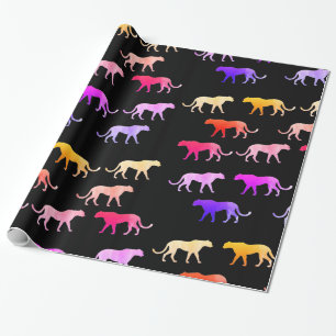 Colourful tigers, puma, custom wrapping paper