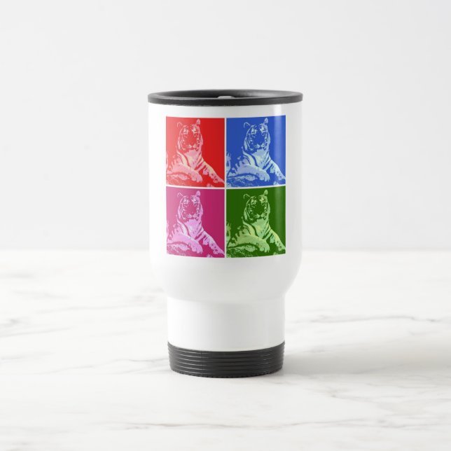 Colourful Tigers Travel Mug (Center)
