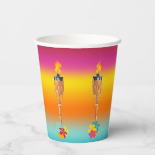 Colourful Tiki and Flowers Paper Cups