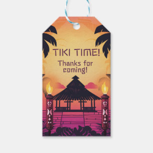 Colourful Tiki Hawaiian Birthday Party Gift Tags