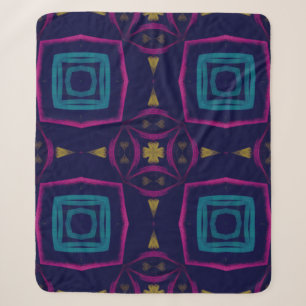 Colourful Tile illustration. Fashion Geometric Orn Sherpa Blanket