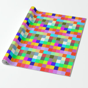 Colourful tiles great for kids gifts wrapping paper