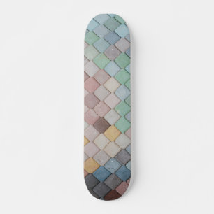 Colourful Tiles Pattern Skateboard