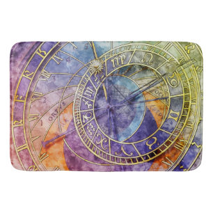 Colourful Time Astrology Abstract Bath Mat