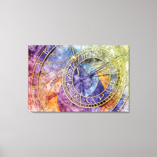 Colourful Time Astrology Abstract Canvas Print (Front)