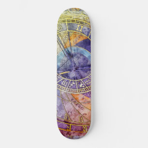 Colourful Time Astrology Abstract Skateboard