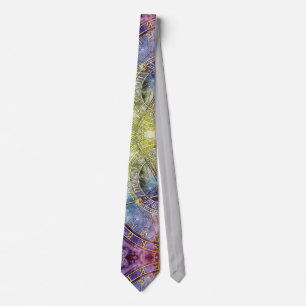 Colourful Time Astrology Abstract Tie