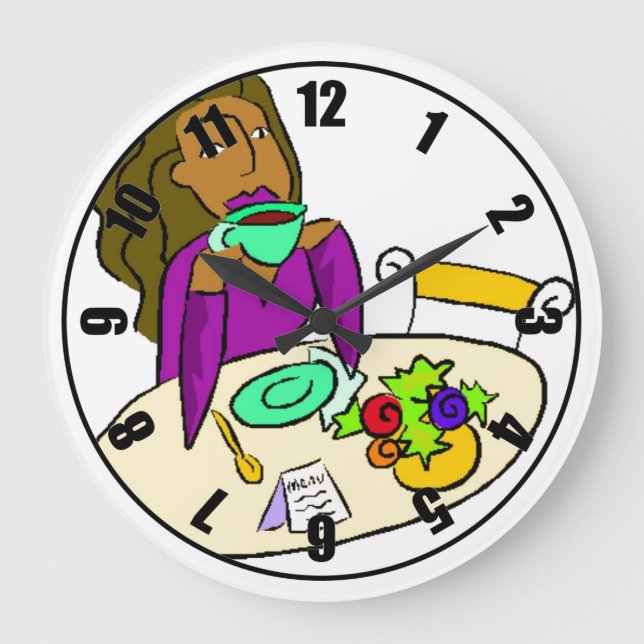 Colourful Time For Coffee Break Clock (Front)