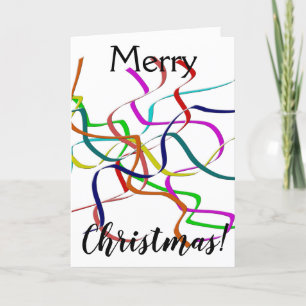 Colourful Tinsel 2 Christmas Holiday Card
