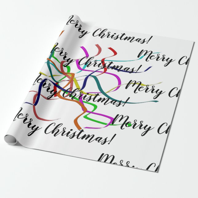 Colourful Tinsel Christmas Wrapping Paper (Unrolled)
