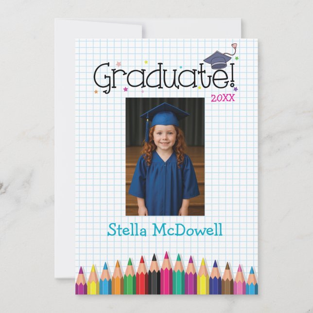 Colourful Tiny Grad Graduation Invitation (Front)