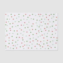 Colourful Tiny Red & Green Circles on White Patter