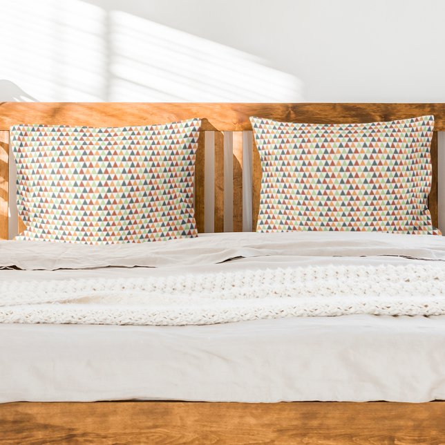 Colourful Tiny Triangles Fall Geometric Pattern Pillowcase (Creator Uploaded)