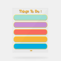 Colourful To do List Day Planner