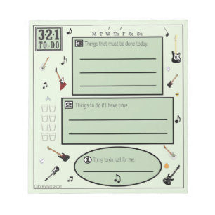 Colourful To Do List for Guitar Lovers Notepad