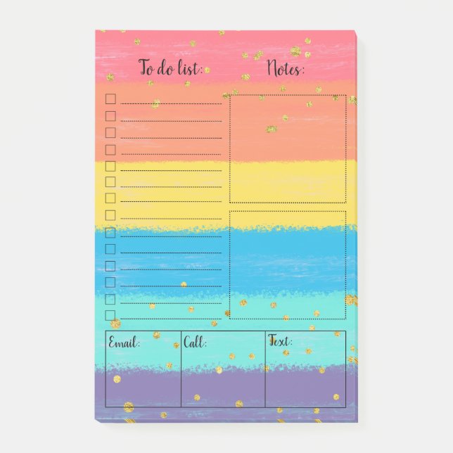 Colourful  to do list Post-it® Notes (Front)
