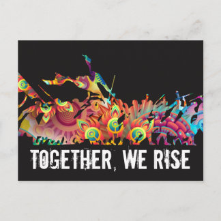 Colourful Together We Rise Postcard
