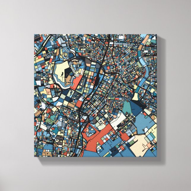 Colourful Tokyo Map Canvas Print (Front)