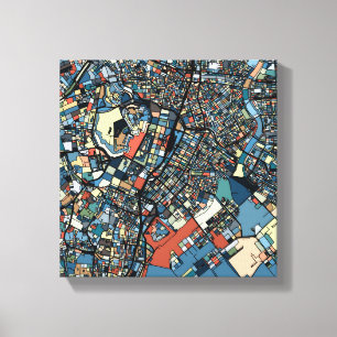 Colourful Tokyo Map Canvas Print