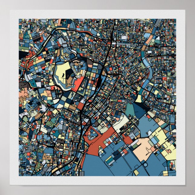 Colourful Tokyo Map Poster (Front)