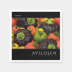 Colourful Tomato & Purple Bell Pepper Medley Napkin