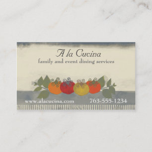 Colourful tomatoes basil chef catering biz cards