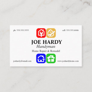 Colourful Tools and Homes Contractor Builder Business Card