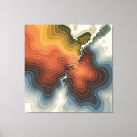 Colourful Topographic Map Print
