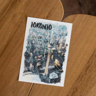 Colourful Toronto Canada City Silhouette Postcard