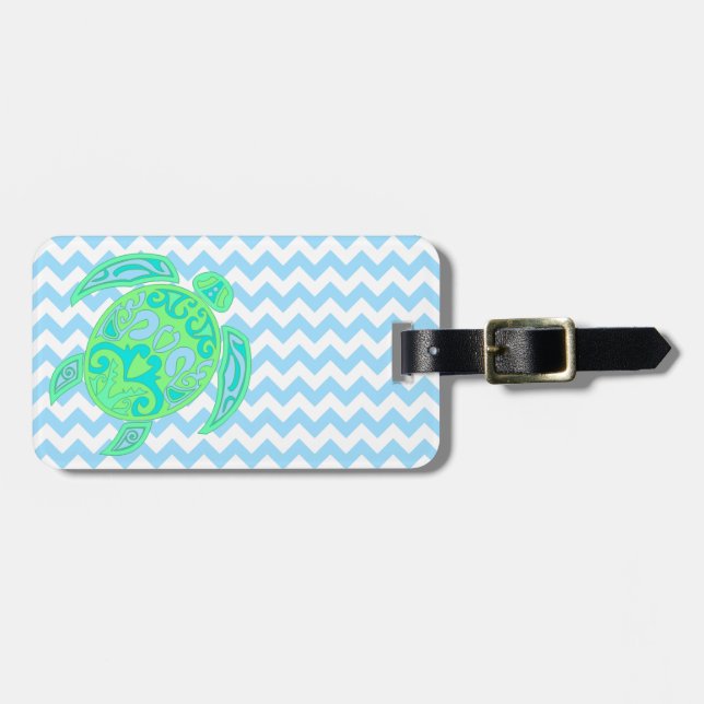 Colourful Tortoise Custom Luggage Tag (Front Horizontal)