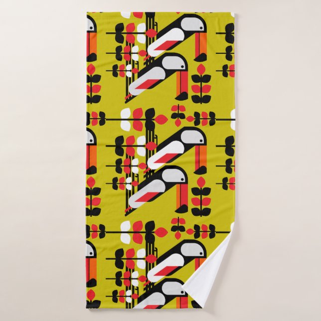 Colourful Toucan Artwork Bath Towel (Bath Towel)