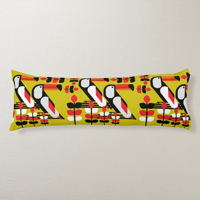 Colourful Toucan Artwork Body Cushion (Front)