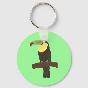 Colourful Toucan Bird Painting Key Chain