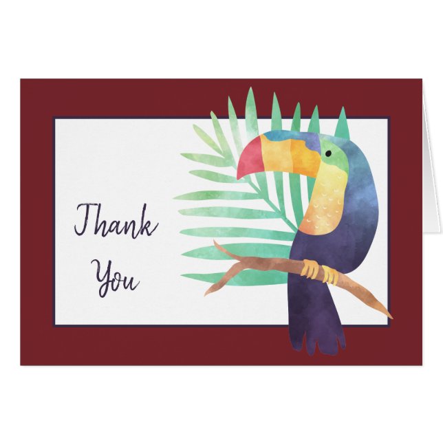 Colourful Toucan Bird Thank You Card (Front Horizontal)