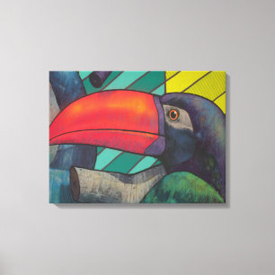 Colourful Toucan Graffiti Canvas Print