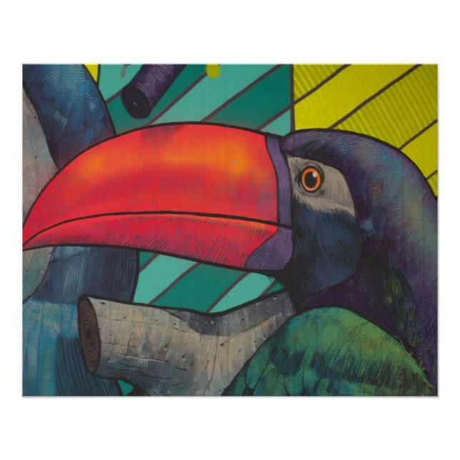 Colourful Toucan Graffiti Poster (Front)