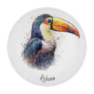 Colourful Toucan in Pointillism Style Cutting Board