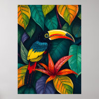 Colourful Toucan Jungle Art – Tropical Bird