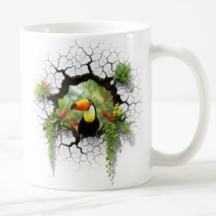 Colourful Toucan Looking Through Wall Portal Coffee Mug