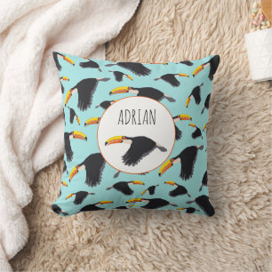 Colourful Toucan Tropical Bird Pattern Cushion