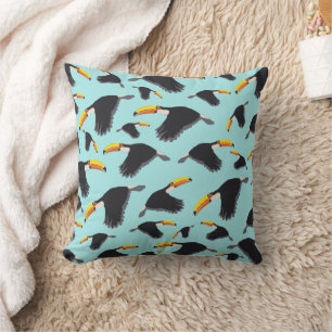 Colourful Toucan Tropical Bird Pattern Cushion