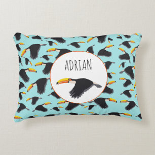 Colourful Toucan Tropical Bird Pattern Decorative Cushion