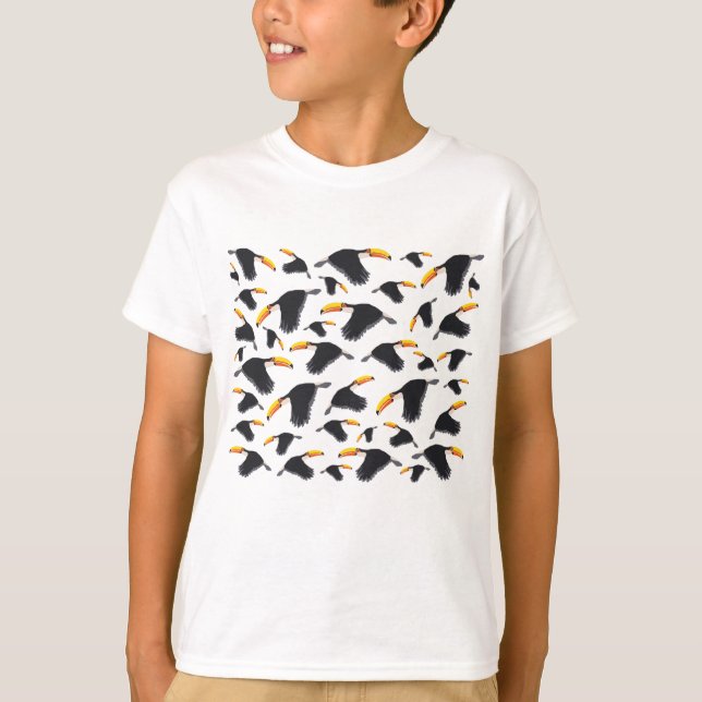 Colourful Toucan Tropical Bird Pattern T-Shirt (Front)