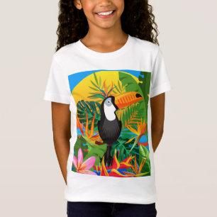 Colourful Toucan Tropical Rainforest Girls T-Shirt