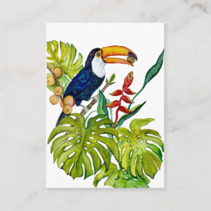 Colourful Toucan Watercolor Tropical Bird Enclosure Card