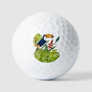 Colourful Toucan Watercolor Tropical Bird Golf Balls