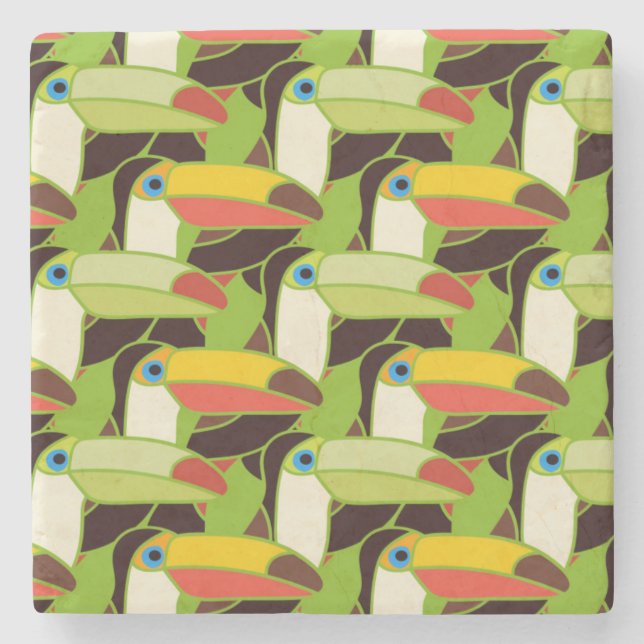 Colourful Toucans 2 Stone Coaster (Front)