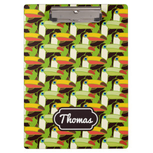 Colourful Toucans   Add Your Name Clipboard
