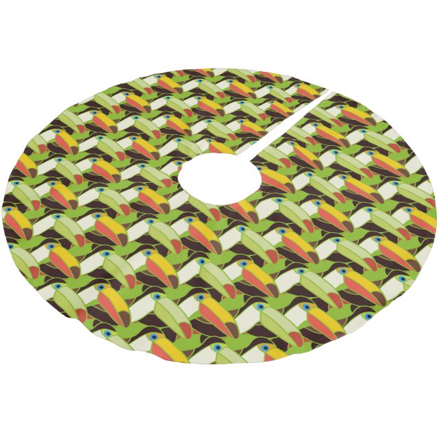 Colourful Toucans Brushed Polyester Tree Skirt (Angled)