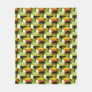 Colourful Toucans Fleece Blanket